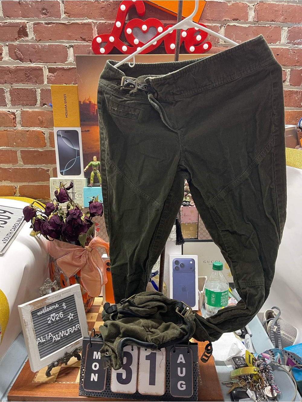 Ralph Lauren Green Corduroy & Suede  vtg